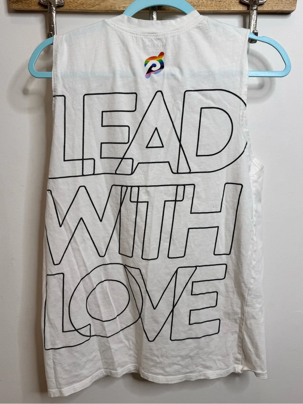 Peloton Pride Rainbow White Tank Top - Picture 2 of 2